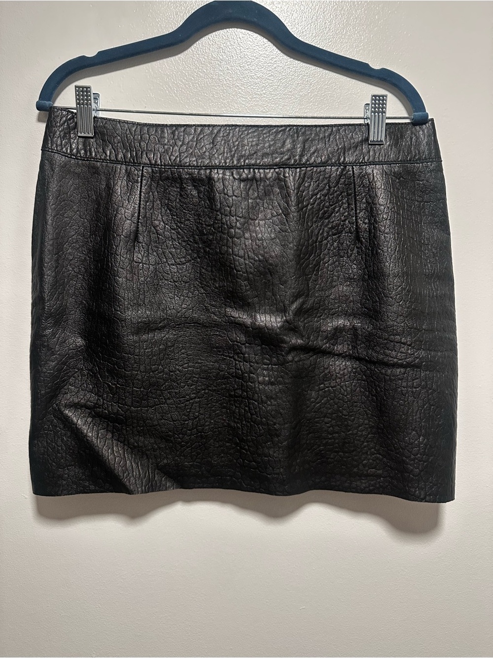 Lot78 Black Leather Textured Mini Skirt